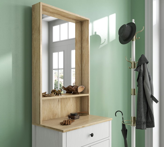 Hanah Home Soporte de Pasillo FRN-20078 Madera y Blanco